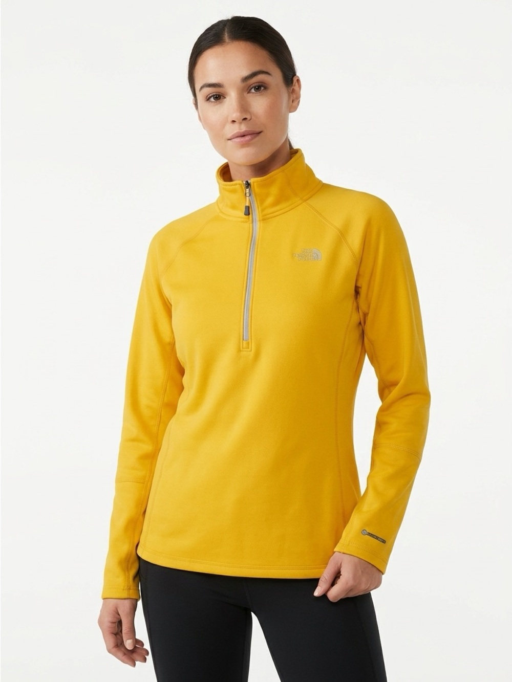 The North Face Women's M Fleece 1/4 Zip Pullover Raglan Recycled Poly Yellow